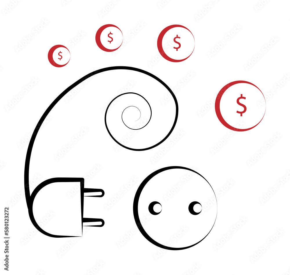 Aufkleber connecting plug 2 colored line icon. simple colored element illustration. connecting plug outline sy
