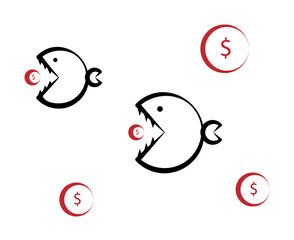 Finance piranhas 2 colored line icon. Simple colored element illustration. Finance piranhas outline symbol design from finance set on white background
