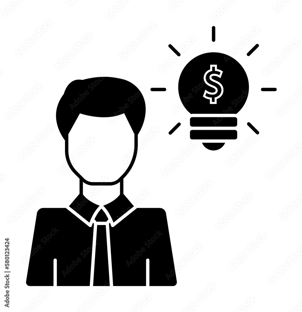 Poster man idea creative icon. simple business intention icons for ui and ux, website or mobile application