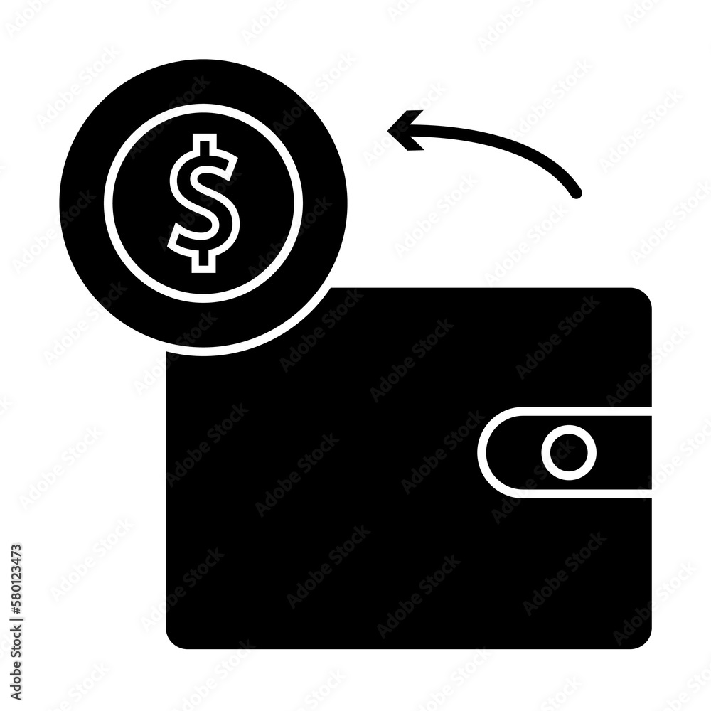 Poster wallet dollar arrow icon. simple business intention icons for ui and ux, website or mobile applicati