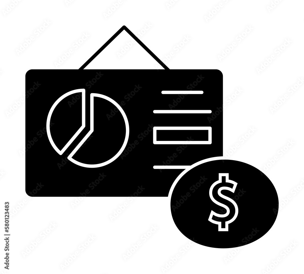 Aufkleber presentation dollar work icon. simple business intention icons for ui and ux, website or mobile appl