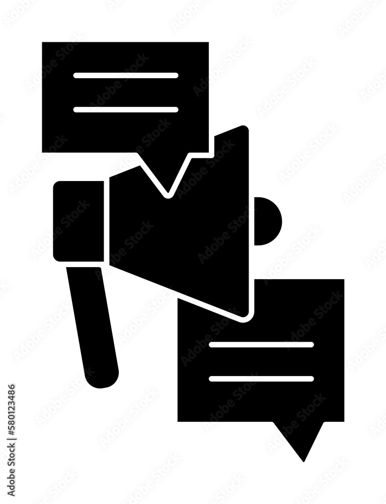 Poster megaphone chat icon. simple business intention icons for ui and ux, website or mobile application on