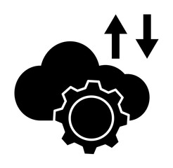 Cloud gear arrow icon. Simple business intention icons for ui and ux, website or mobile application on white background