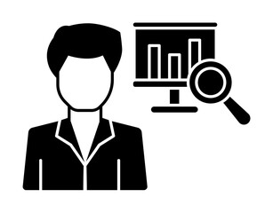 Businessman computer icon. Simple business intention icons for ui and ux, website or mobile application on white background