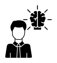 Man idea brain icon. Simple business intention icons for ui and ux, website or mobile application on white background
