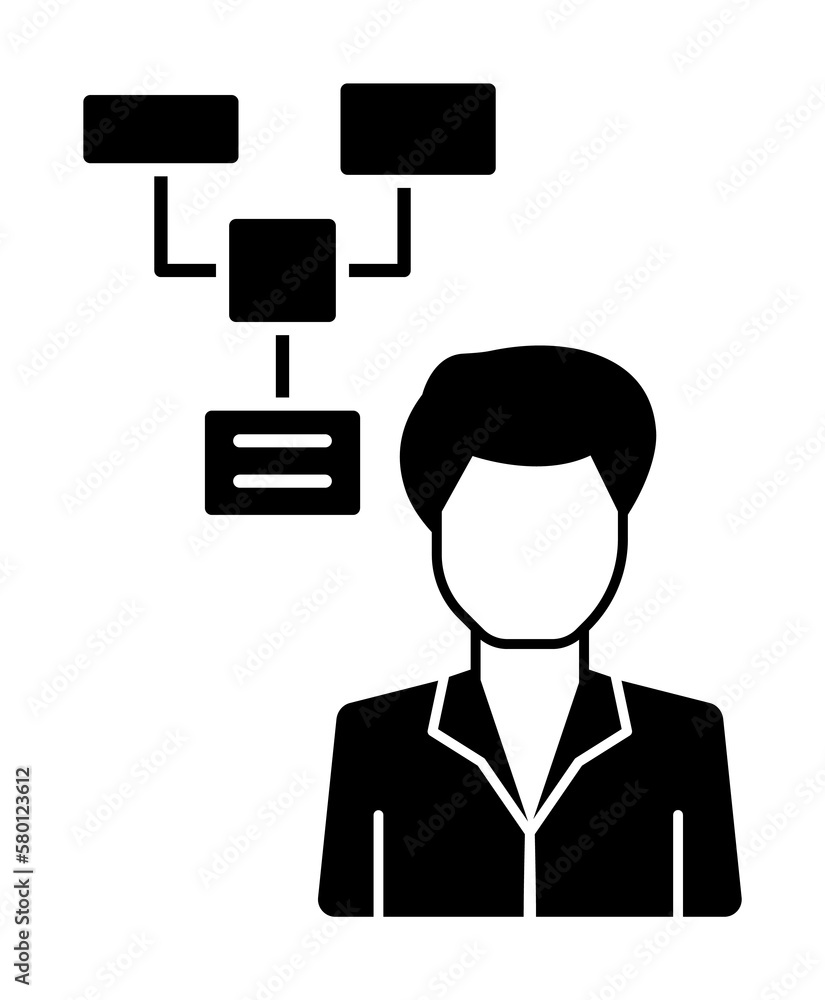 Sticker Businessman project icon. Simple business intention icons for ui and ux, website or mobile application on white background