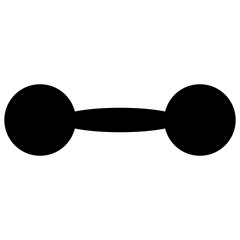 Mini dumbbell for gym exercise, trendy classic style icon, simple flat black color vector dumble illustration graphic, clip art. Healthy body idea object isolated on white background.