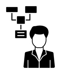 Fototapeta na wymiar Businessman project icon. Simple business intention icons for ui and ux, website or mobile application on white background