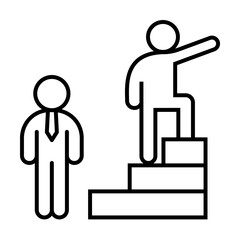 Career training icon. Element of business motivation line icon on white background