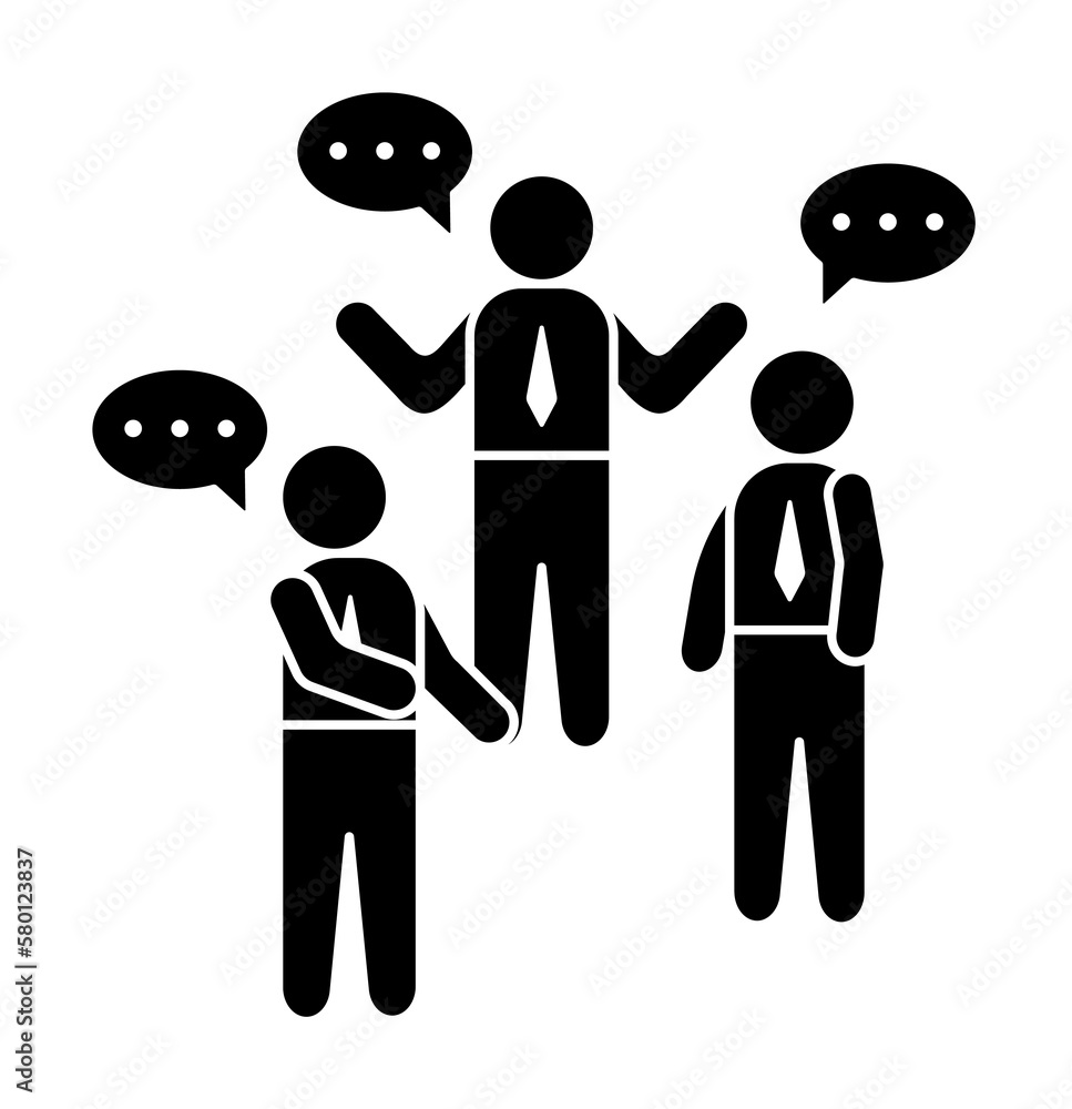 Aufkleber trainers chat bubbles discussion icon. simple business indoctrination icons for ui and ux, website o