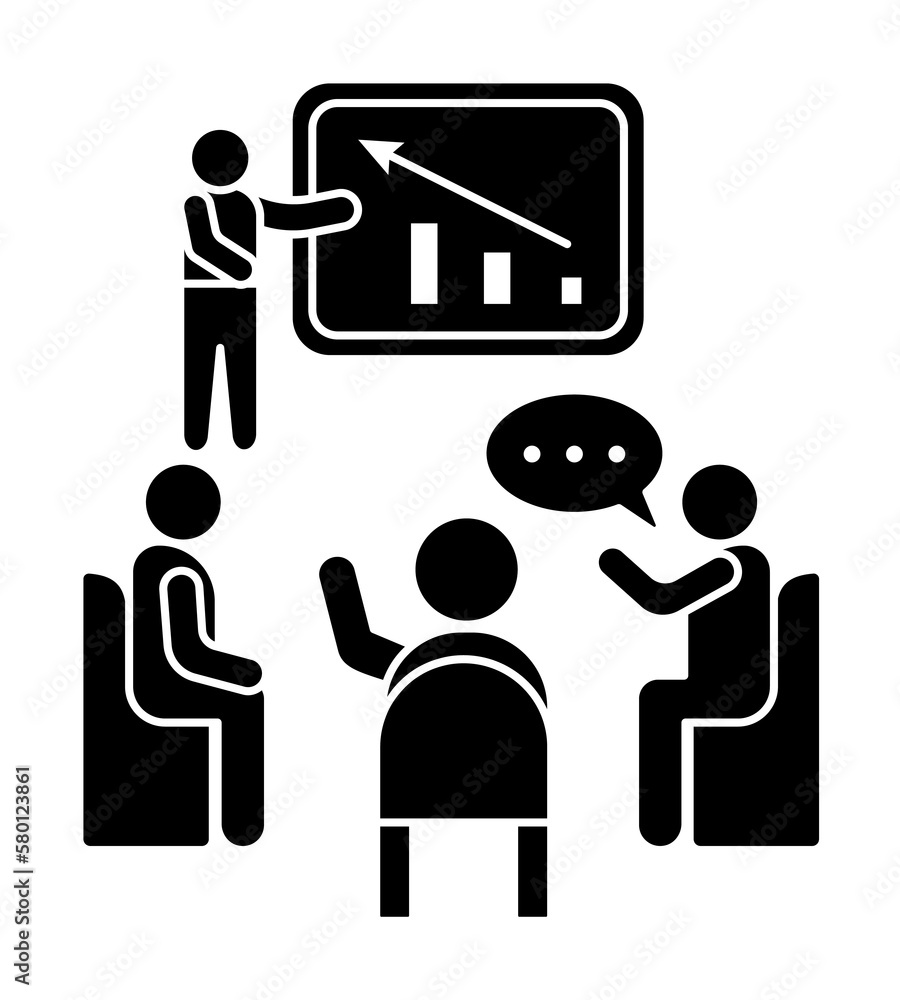 Poster training question charts icon. simple business indoctrination icons for ui and ux, website or mobile