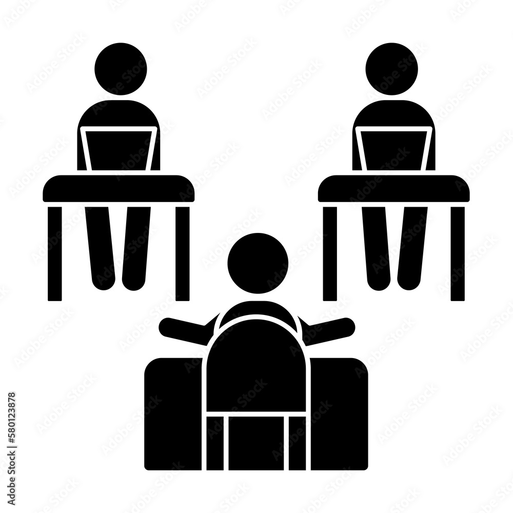 Aufkleber table sitting trainer icon. simple business indoctrination icons for ui and ux, website or mobile ap