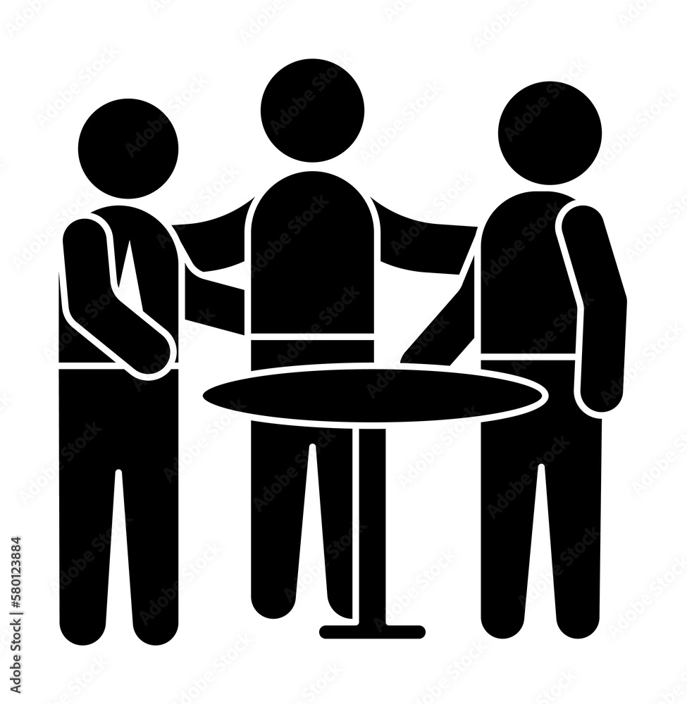 Aufkleber table discussion trainers icon. simple business indoctrination icons for ui and ux, website or mobil