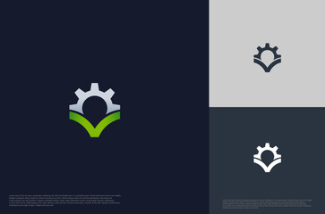 gear technology industry machine concept logo Template Design Vector