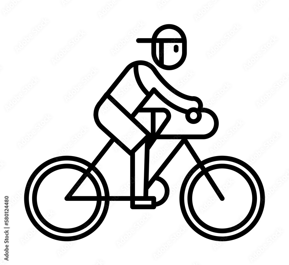 Aufkleber cyclist icon. element of cancer day icon for mobile concept and web apps. thin line cyclist icon can