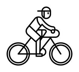 cyclist icon. Element of Cancer Day icon for mobile concept and web apps. Thin line cyclist icon can be used for web and mobile on white background