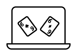 Online bet, laptop, casino icon. Element of casino icon on white background