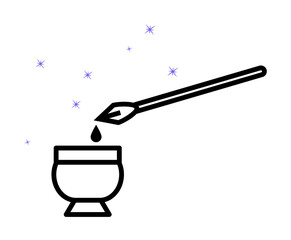 Brush, pen, China culture icon. Element of China culture icon. Thin line icon for website design and development, app development. Premium icon on white background