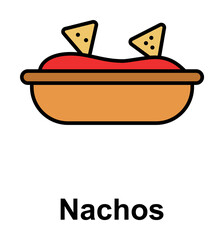 Nachos, food icon. Element of Cinco de Mayo color icon. Premium quality graphic design icon. Signs and symbols collection icon for websites, web design, mobile app on white background