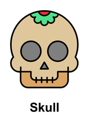 Skull, decorative icon. Element of Cinco de Mayo color icon. Premium quality graphic design icon. Signs and symbols collection icon for websites, web design, mobile app on white background