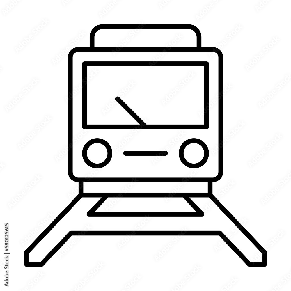 Aufkleber train icon. simple line, outline elements of city for ui and ux, website or mobile application on wh