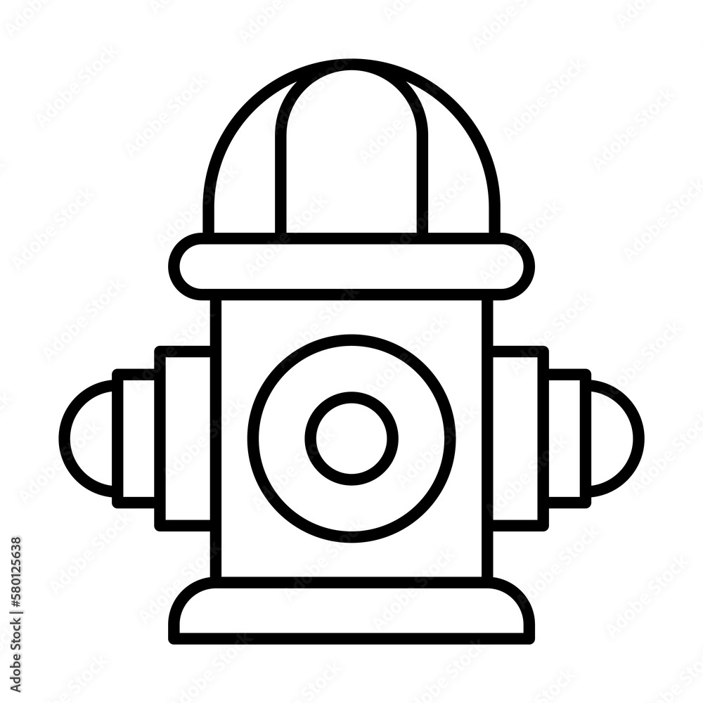 Poster hydrant icon. simple line, outline elements of city for ui and ux, website or mobile application on 