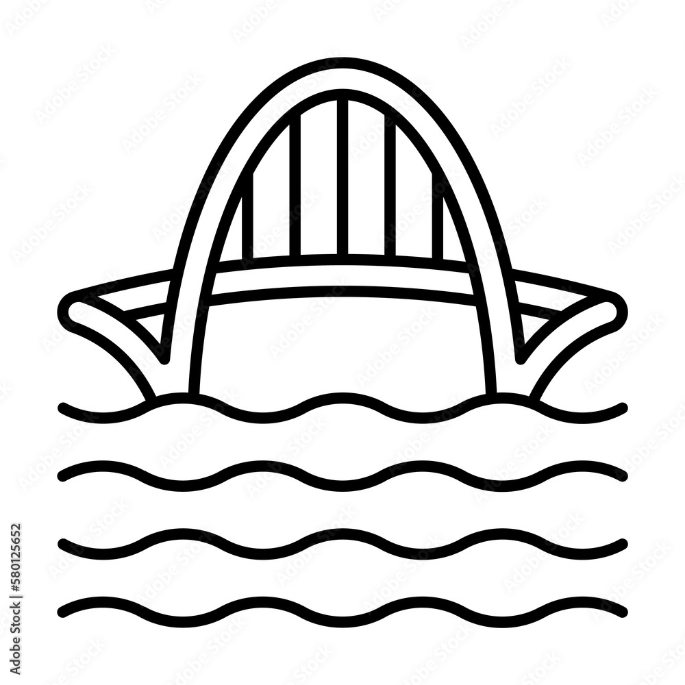 Canvas Prints Bridge, sea icon. Simple line, outline elements of city for ui and ux, website or mobile application on white background