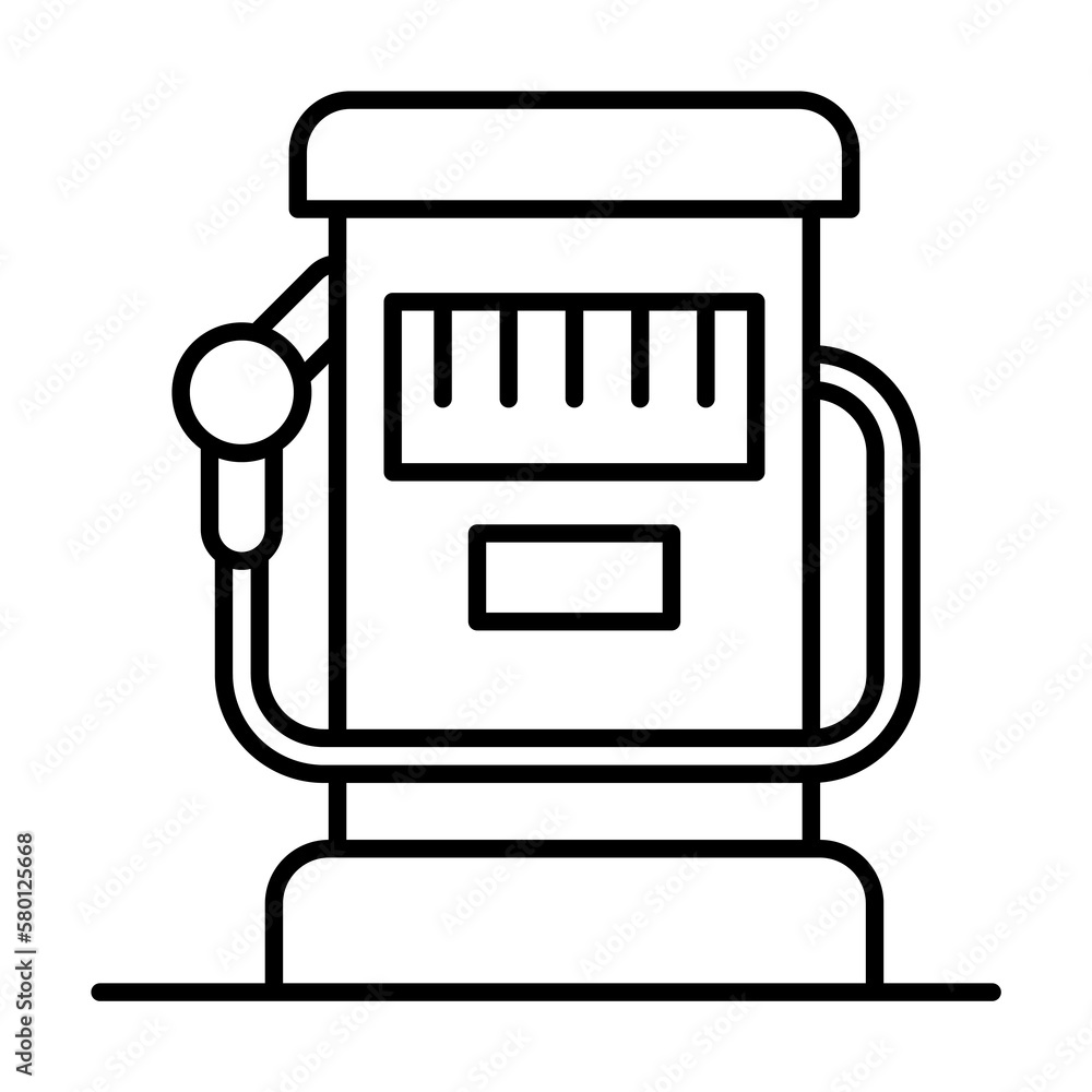 Poster gas station icon. simple line, outline elements of city for ui and ux, website or mobile application