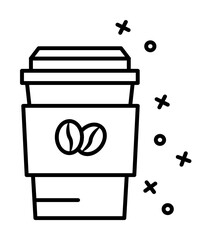 Coffee cup, take away, drink icon. Simple line, outline of coffee icons for ui and ux, website or mobile application on white background