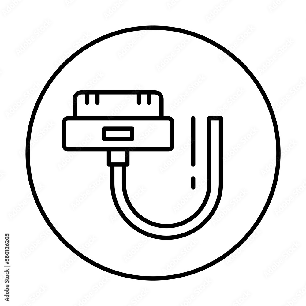 Aufkleber plug, connector icon. simple line, outline elements of connectors and cables icons for ui and ux, we