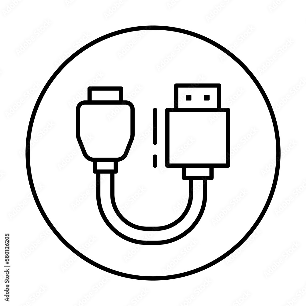 Aufkleber hdmi, connector icon. simple line, outline elements of connectors and cables icons for ui and ux, we