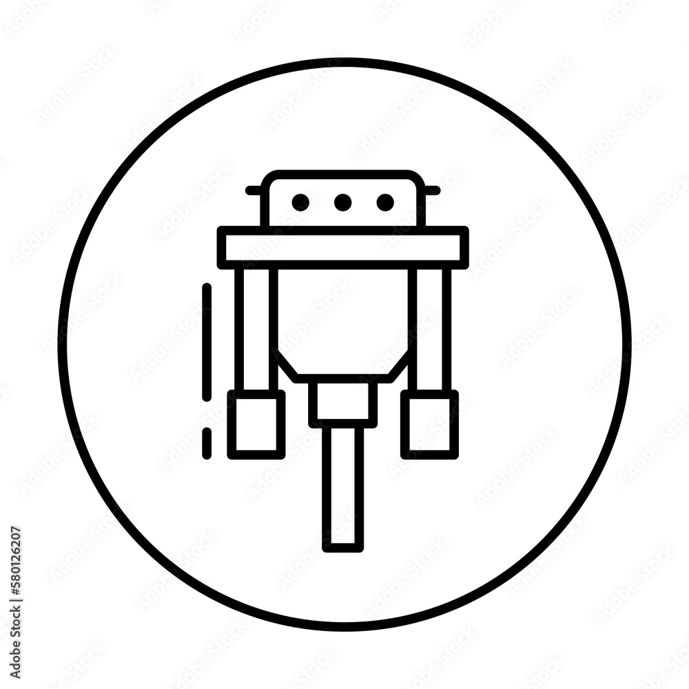 Poster dvi, connector icon. simple line, outline elements of connectors and cables icons for ui and ux, web