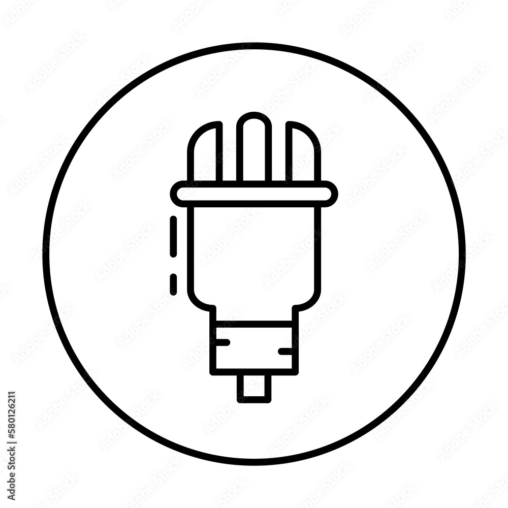 Poster plug, connector icon. simple line, outline elements of connectors and cables icons for ui and ux, we