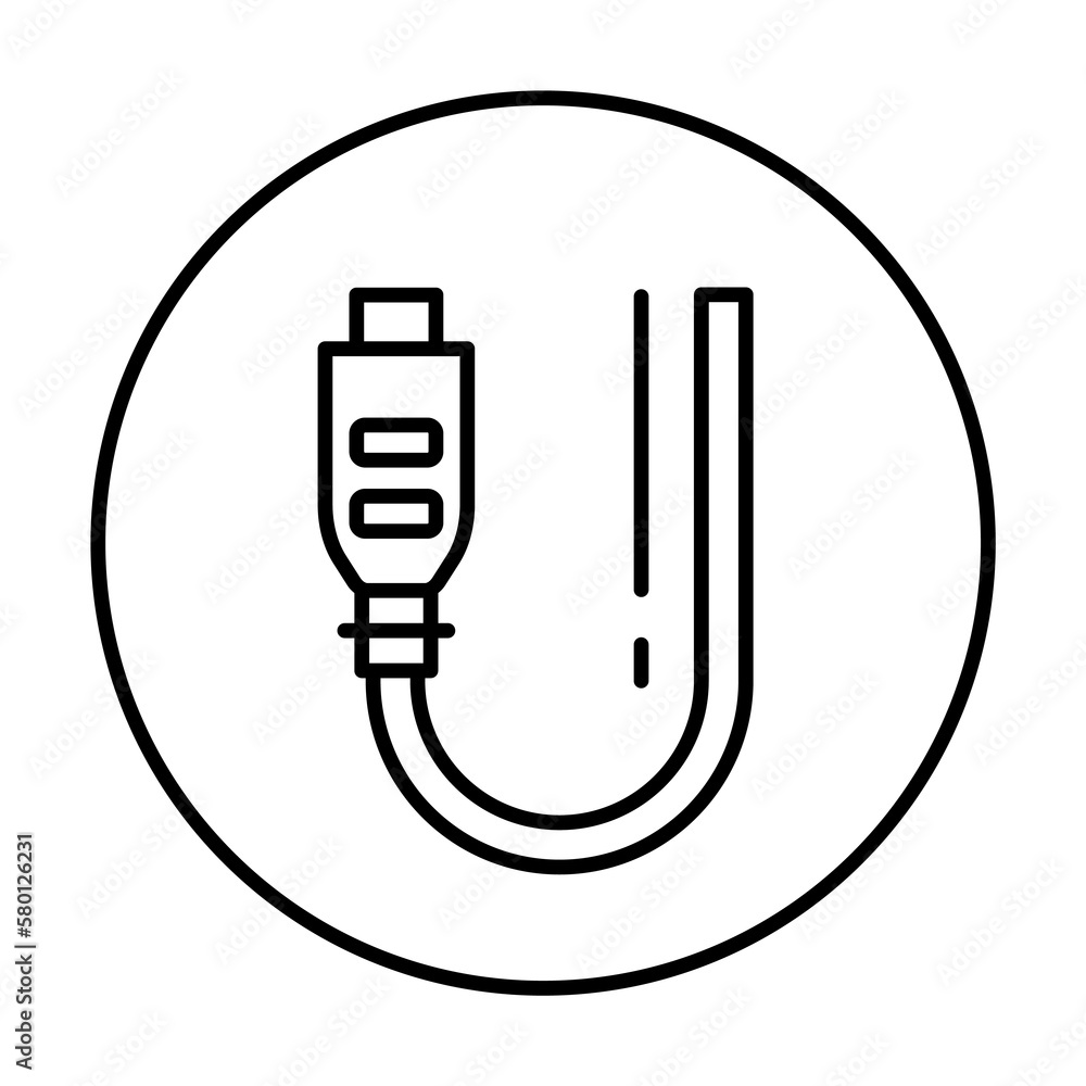 Aufkleber hdmi, connector icon. simple line, outline elements of connectors and cables icons for ui and ux, we