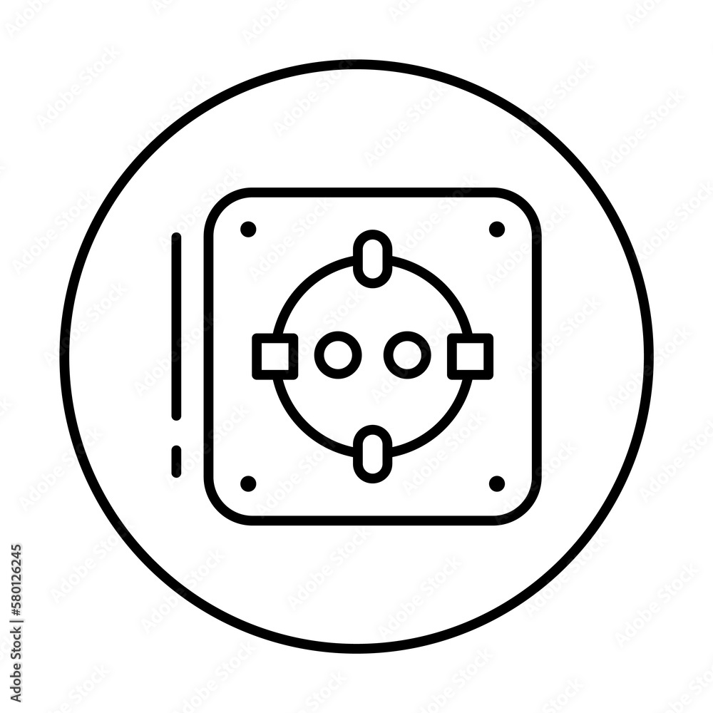 Poster socket, connector icon. simple line, outline elements of connectors and cables icons for ui and ux, 