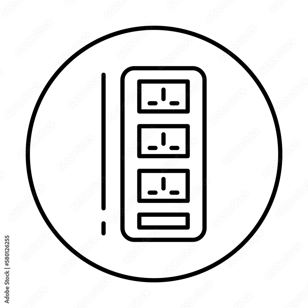 Poster socket, connector icon. simple line, outline elements of connectors and cables icons for ui and ux, 