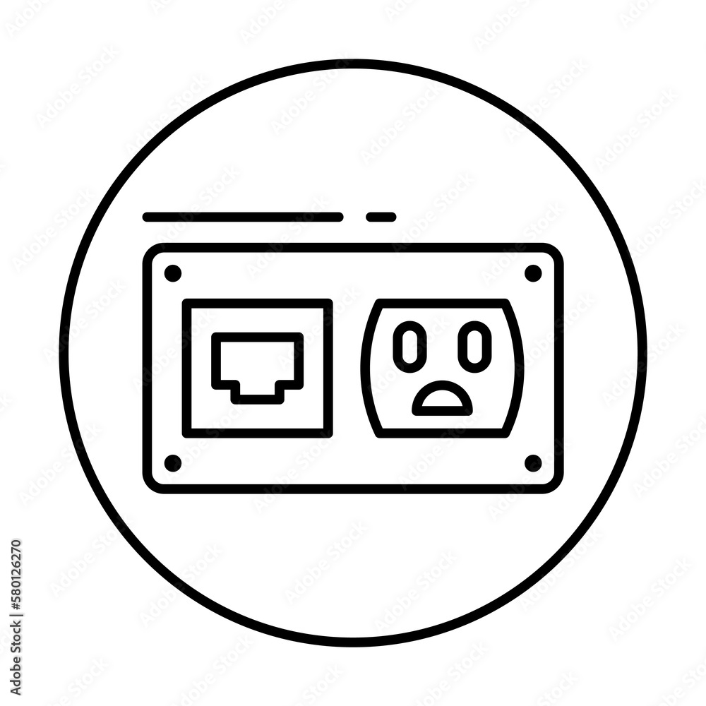 Poster socket, connector icon. simple line, outline elements of connectors and cables icons for ui and ux, 