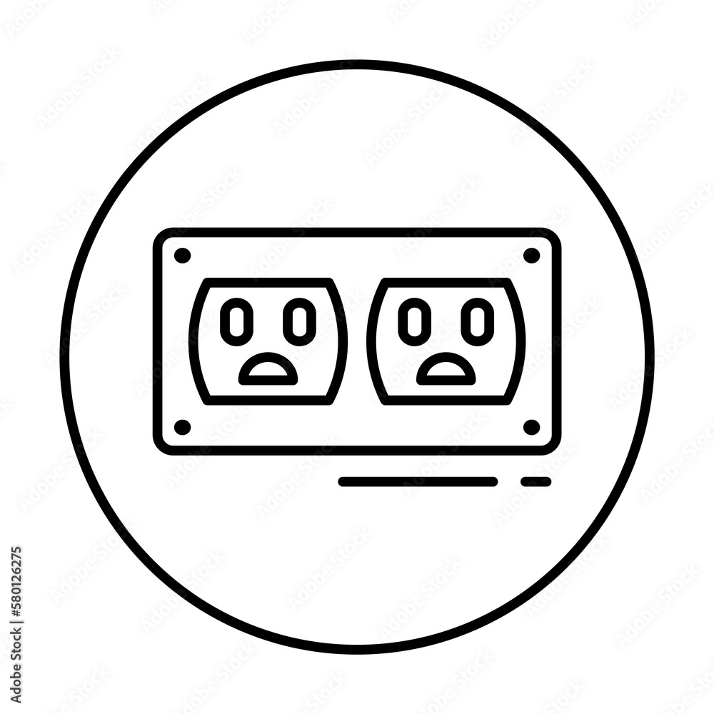 Poster socket, connector icon. simple line, outline elements of connectors and cables icons for ui and ux, 