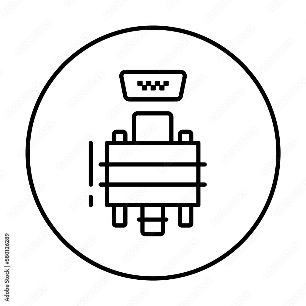 Poster dvi, connector icon. simple line, outline elements of connectors and cables icons for ui and ux, web