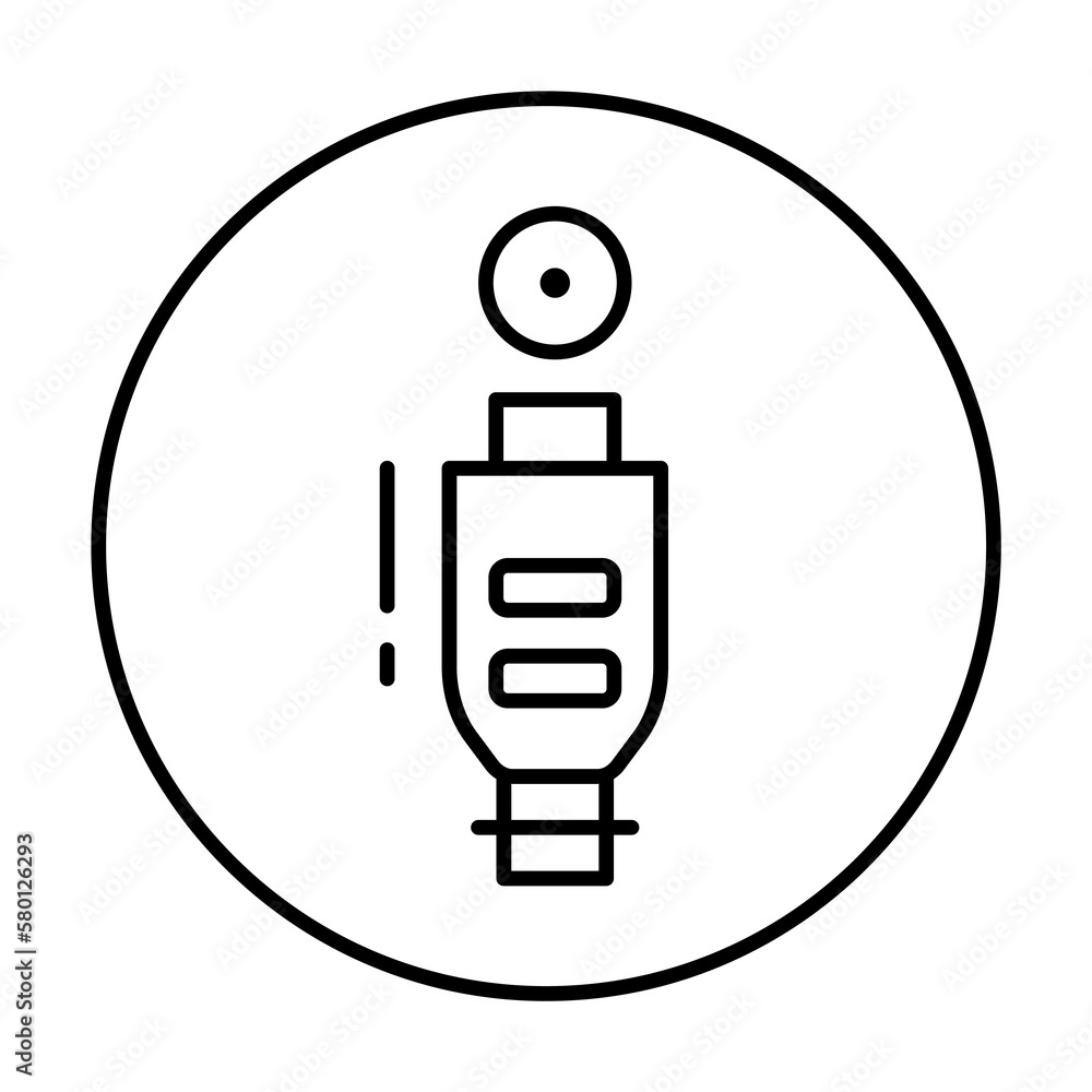 Poster plug, connector icon. simple line, outline elements of connectors and cables icons for ui and ux, we
