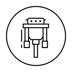 Dvi, connector icon. Simple line, outline elements of connectors and cables icons for ui and ux, website or mobile application on white background