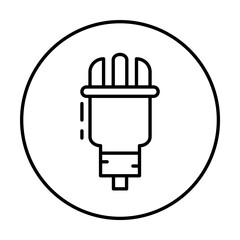 Plug, connector icon. Simple line, outline elements of connectors and cables icons for ui and ux, website or mobile application on white background