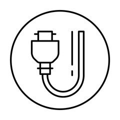 Hdmi, connector icon. Simple line, outline elements of connectors and cables icons for ui and ux, website or mobile application on white background