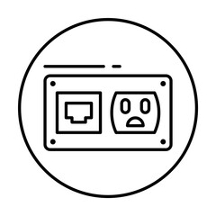 Socket, connector icon. Simple line, outline elements of connectors and cables icons for ui and ux, website or mobile application on white background
