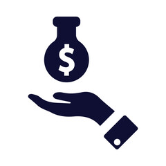 fund, money, hand , fund on hand icon