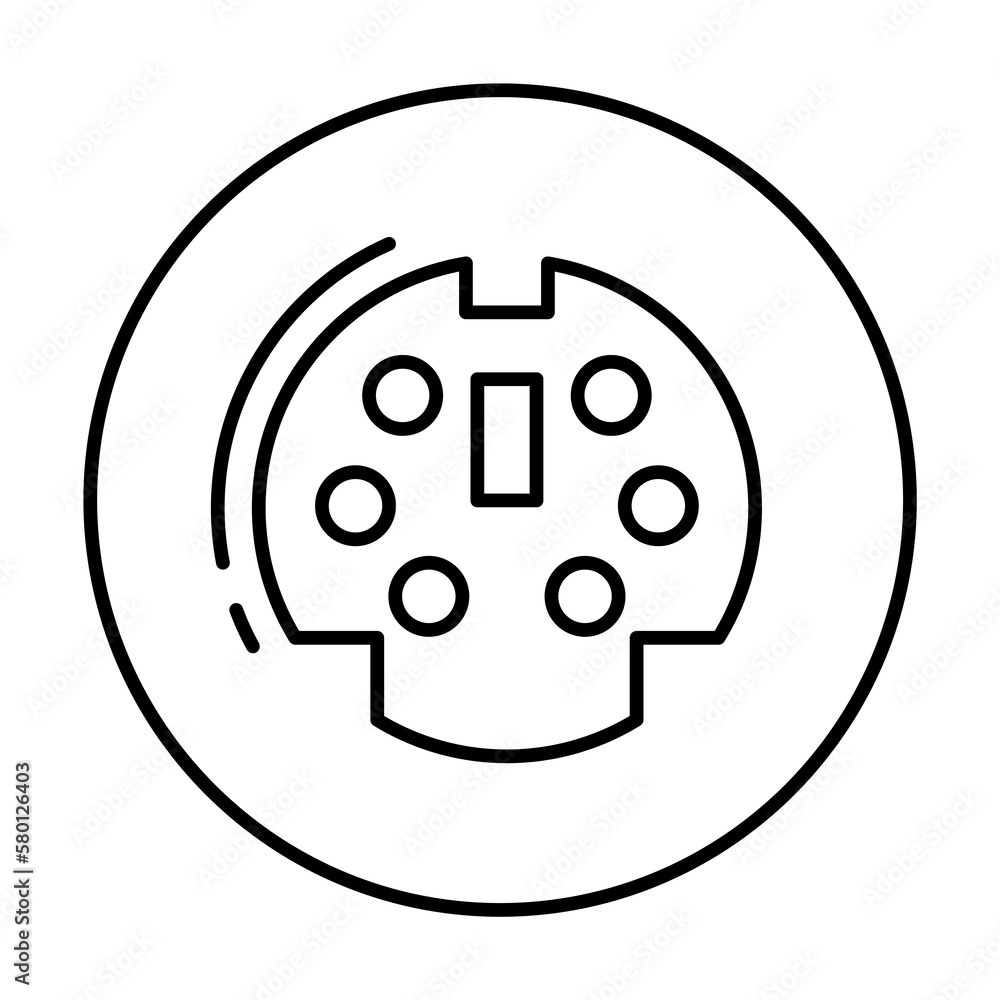 Poster port, connector icon. simple line, outline elements of connectors and cables icons for ui and ux, we