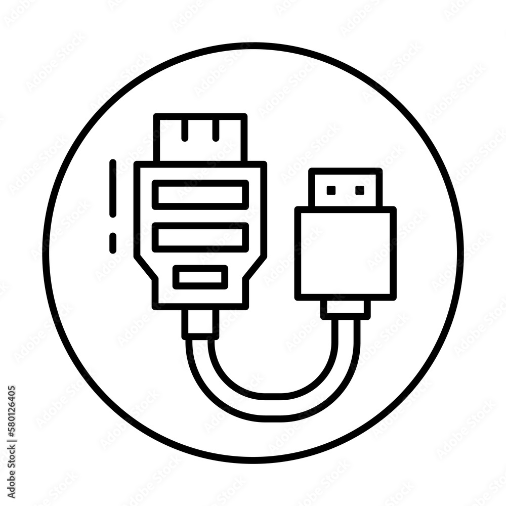 Aufkleber hdmi, connector icon. simple line, outline elements of connectors and cables icons for ui and ux, we