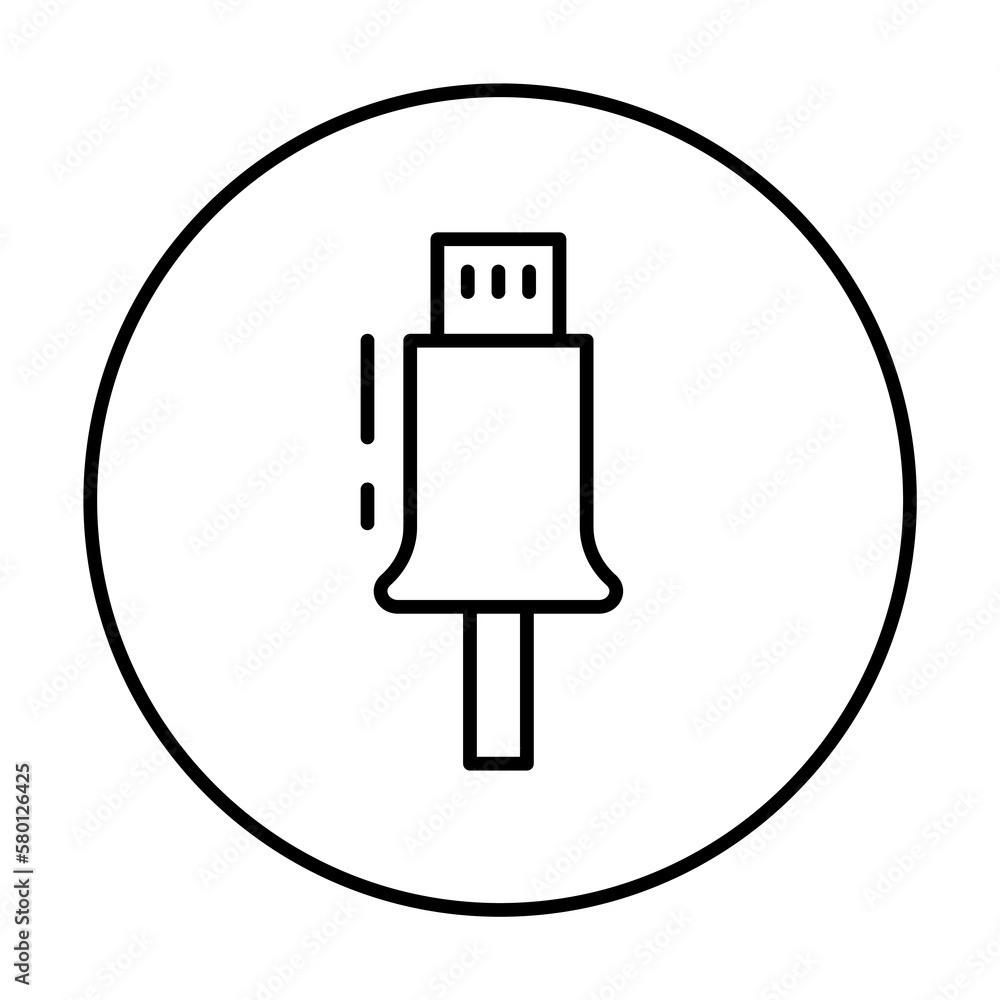 Poster usb, connector icon. simple line, outline elements of connectors and cables icons for ui and ux, web