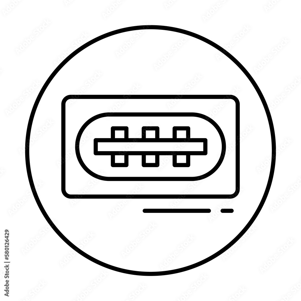 Poster usb, connector icon. simple line, outline elements of connectors and cables icons for ui and ux, web