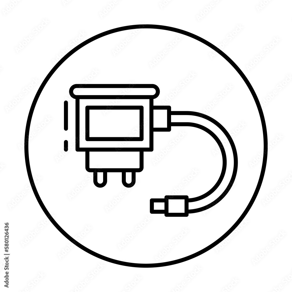 Poster charger, connector icon. simple line, outline elements of connectors and cables icons for ui and ux,